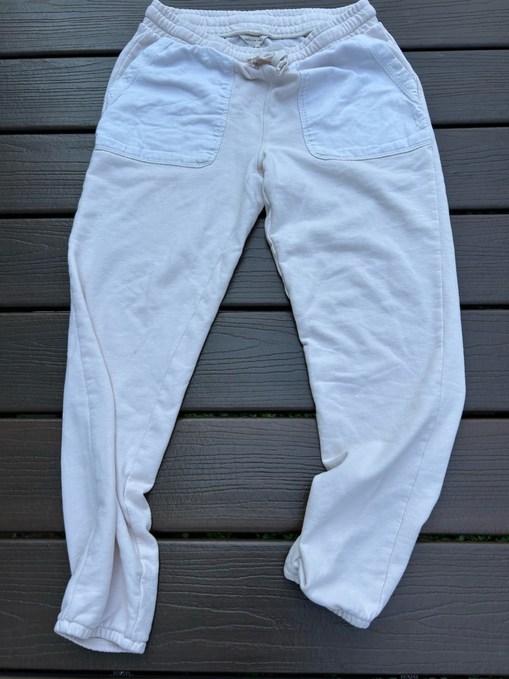 American Eagle Outfitters Cream Quilted Jogger Pants